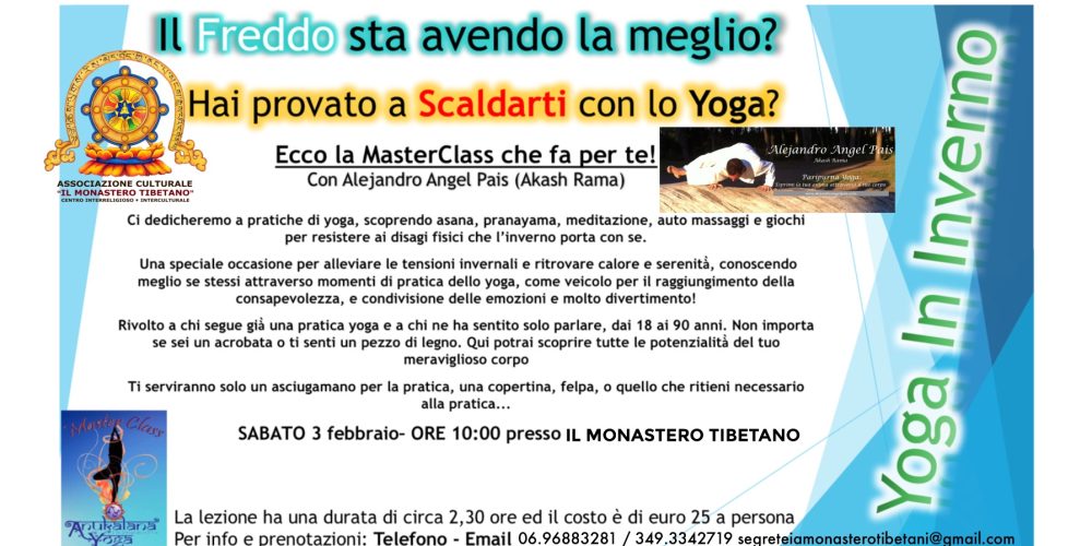 MASTERCLASS – “Yoga In Inverno” Condotto dall’Insegnante Alejandro Angel Pais